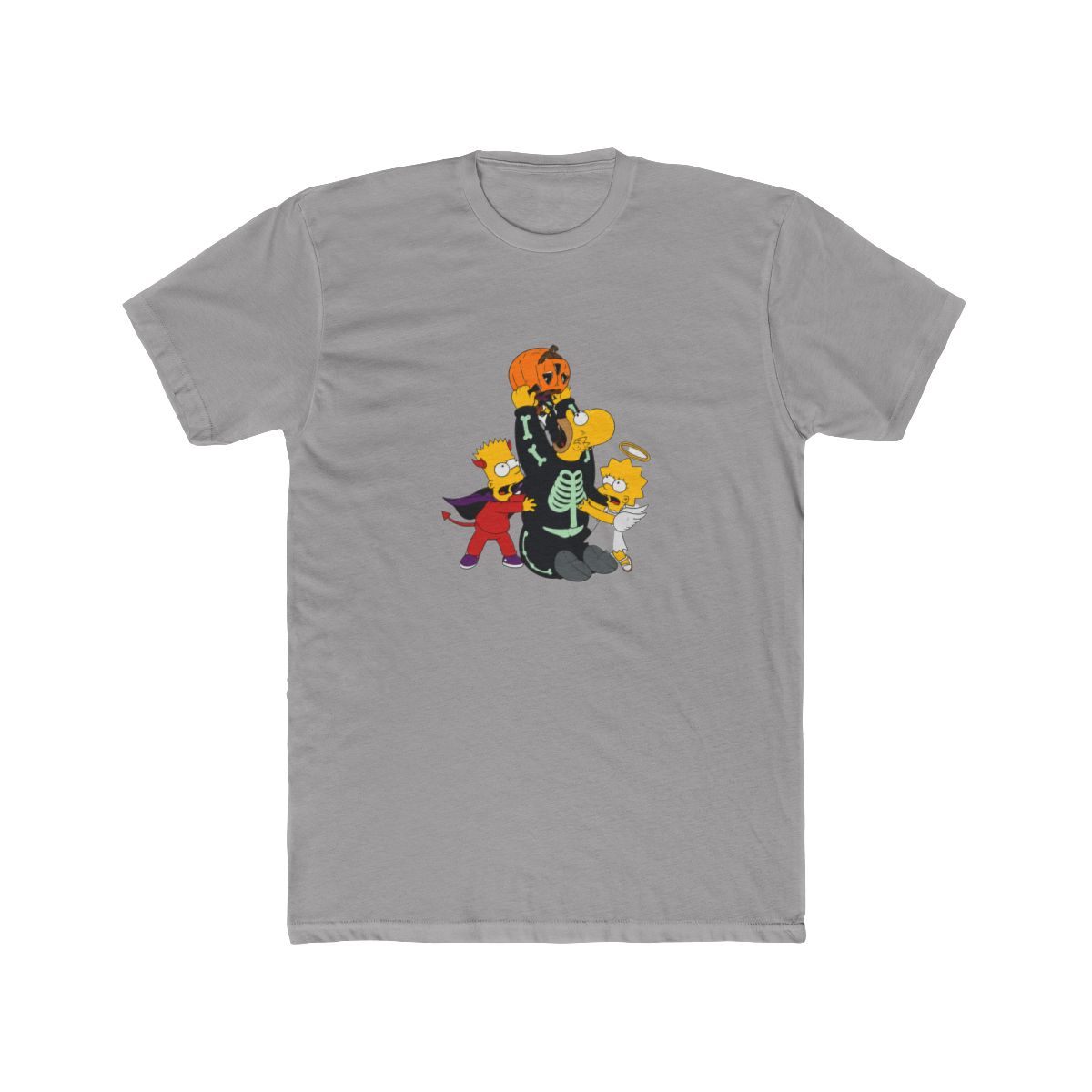 The Simpsons Halloween Candy Fight Girls Mineral Wash Crop T Shirt - alternate angle 2, merchandise