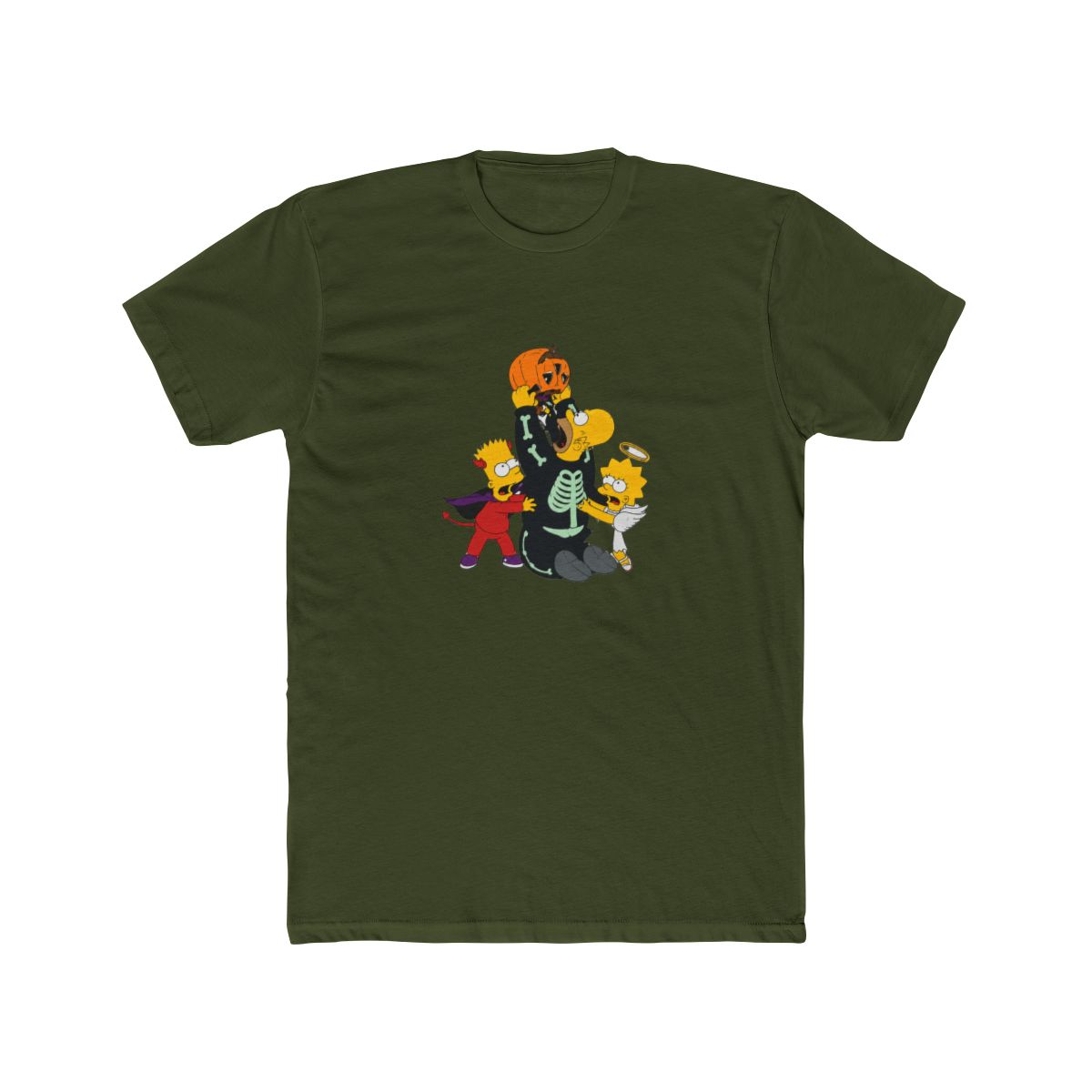 The Simpsons Halloween Candy Fight Girls Mineral Wash Crop T Shirt - alternate angle 5, merchandise