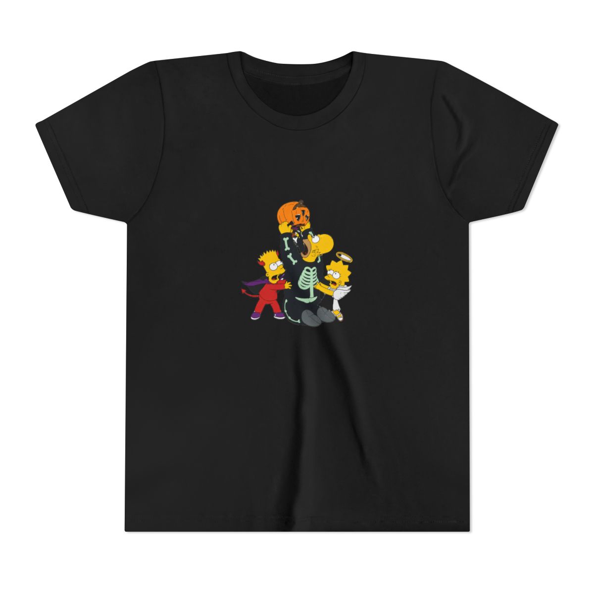 The Simpsons Halloween Candy Fight Girls Mineral Wash Crop T Shirt (Kids)
