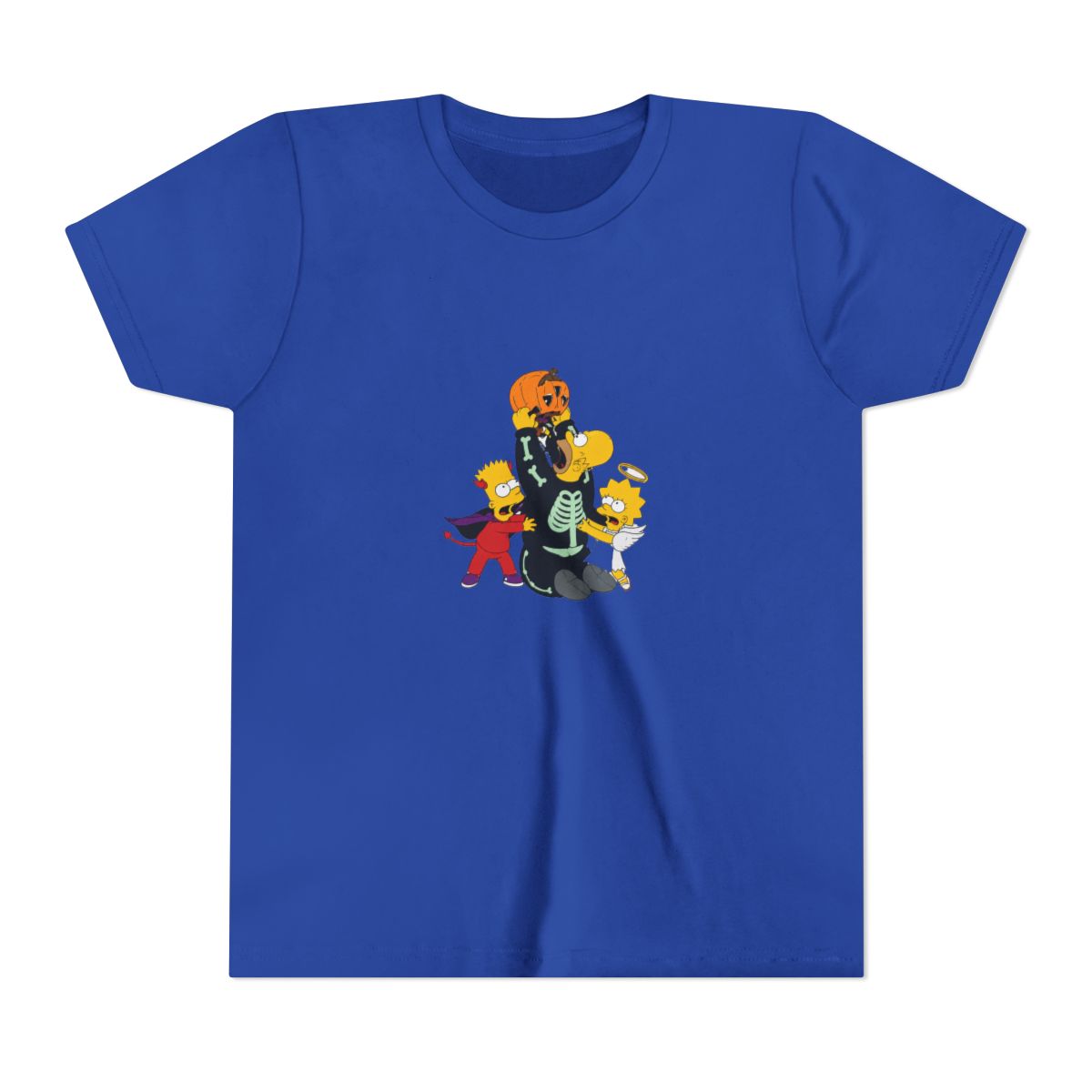 The Simpsons Halloween Candy Fight Girls Mineral Wash Crop T Shirt (Kids) - alternate angle 4, merchandise
