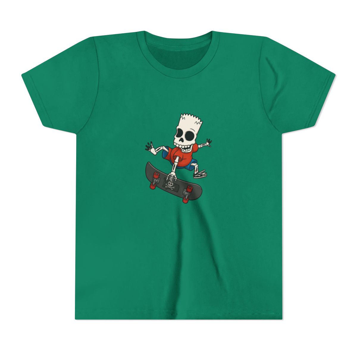 The Simpsons Bartskeleton Skates Kids T Shirt - alternate angle 3, merchandise