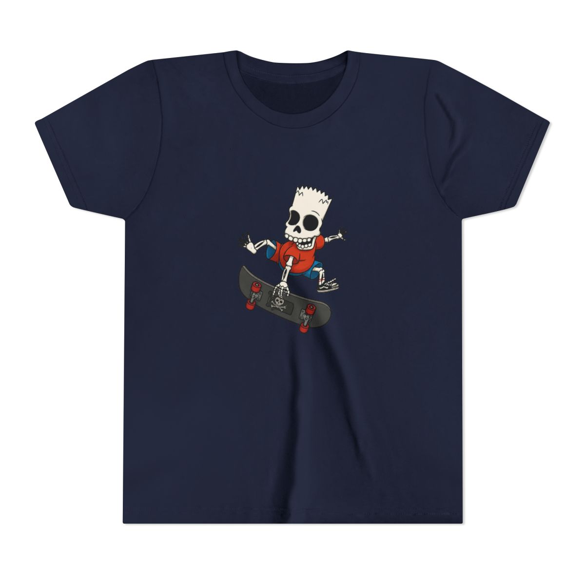 The Simpsons Bartskeleton Skates Kids T Shirt - alternate angle 2, merchandise