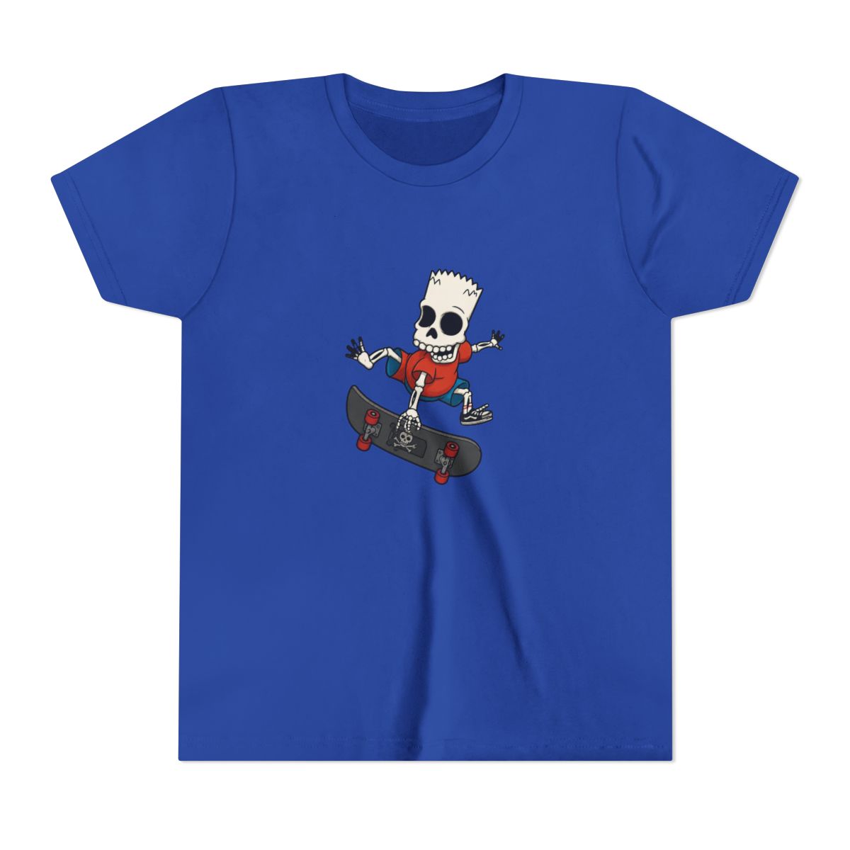 The Simpsons Bartskeleton Skates Kids T Shirt - alternate angle 4, merchandise
