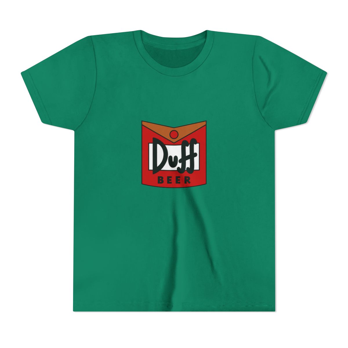 The Simpsons Duff Beer - Family Duff Beer in can cute product stamp Kids T Shirt - alternate angle 2, merchandise